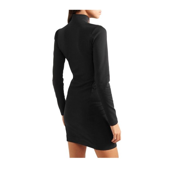 Ninety Percent Stretch Mini Dress Mock Neck Zipper - Picture 3 of 5